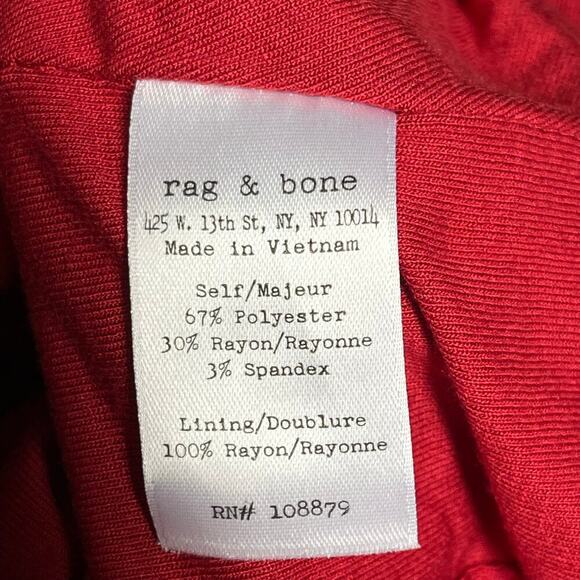 Rag & Bone Red Textured Sleeveless Fit & Fare Mini Dress Size XS - Picture 4 of 10